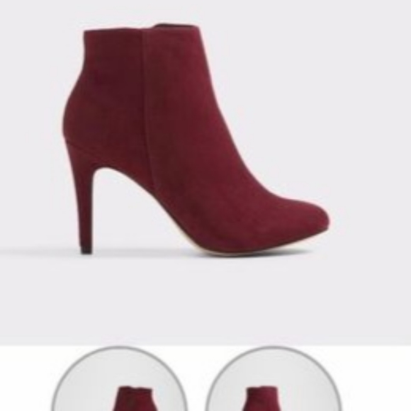 Aldo Shoes - ALDO Burgundy Suede Almond Toe Ankle Boots - Size 5 / 35